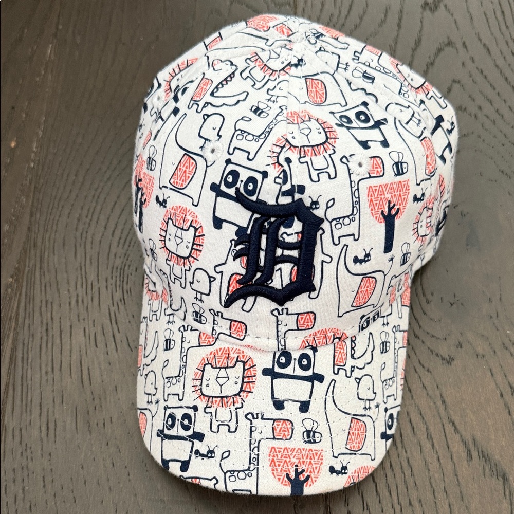 Kids Patterned Hat with Navy and Pink Design